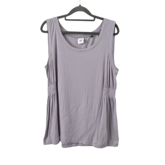 CAbi Huddle Tank Top Womens Large Smocked Sides Soft Shirt 5562 Rayon Spandex - Picture 1 of 6